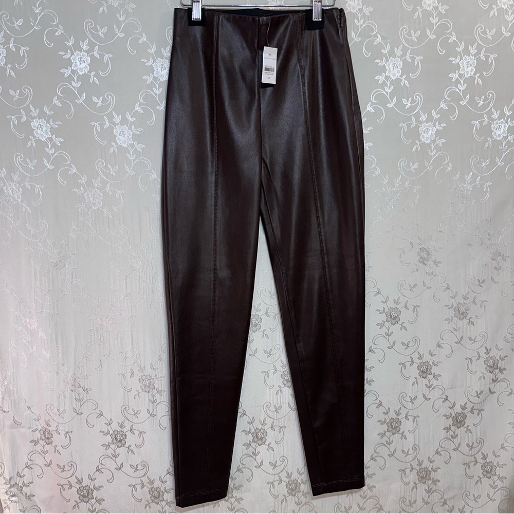 Ann Taylor Women's Brown Faux Leather Pants XSMALL NWT - Picture 8 of 11